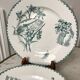 Set of 6 flat plates terre de fer saint-amand model "cartels" xixth
