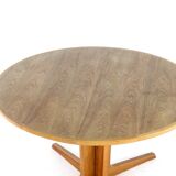 Bernhard Pedersen and Son oak round 2x extendable dining table 'Bogvad'