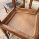Set of 6 antique turned wooden chairs with embossed leather seats.