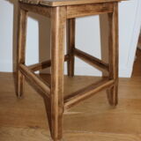 Dark oak slatted beech stool