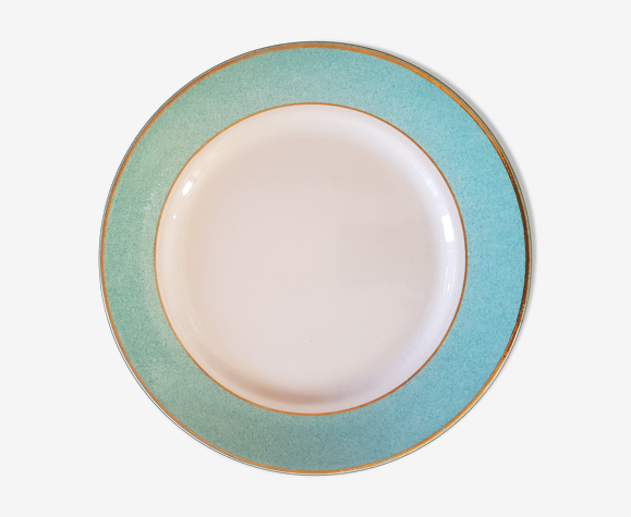 Lot de 6 assiettes plates vert or