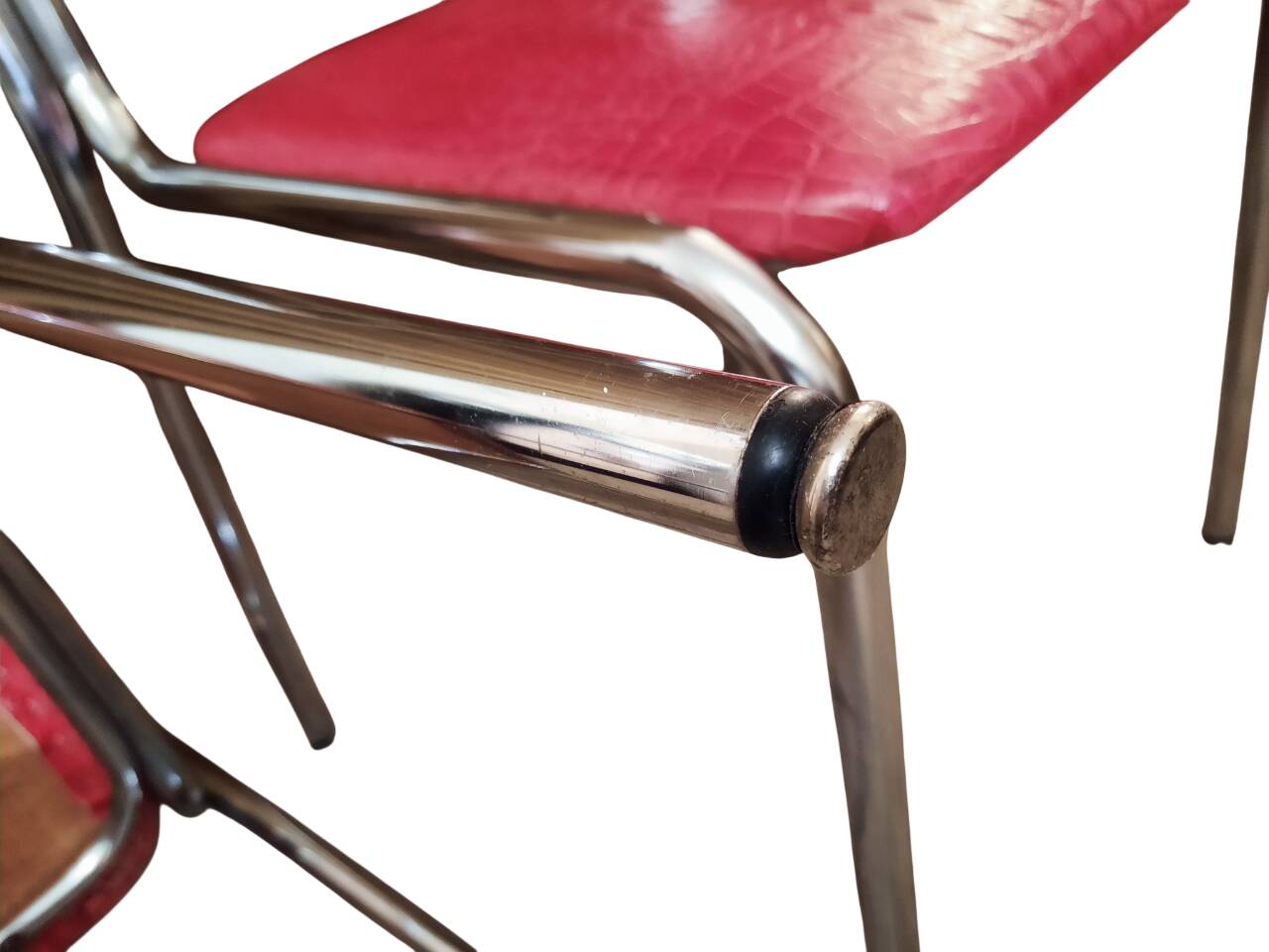 2 chaises en cuir, années 60-70
