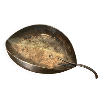 Old CHRISTOFLE Lino Sabattini Leaf Shaped Silver Metal Empty Pocket #C