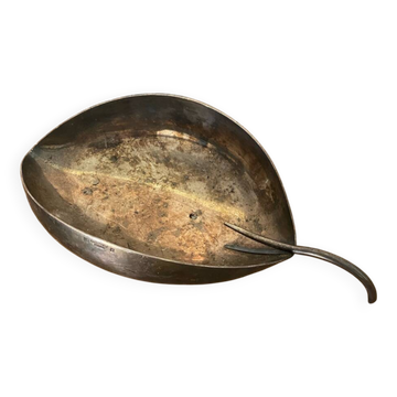 Old CHRISTOFLE Lino Sabattini Leaf Shaped Silver Metal Empty Pocket #C