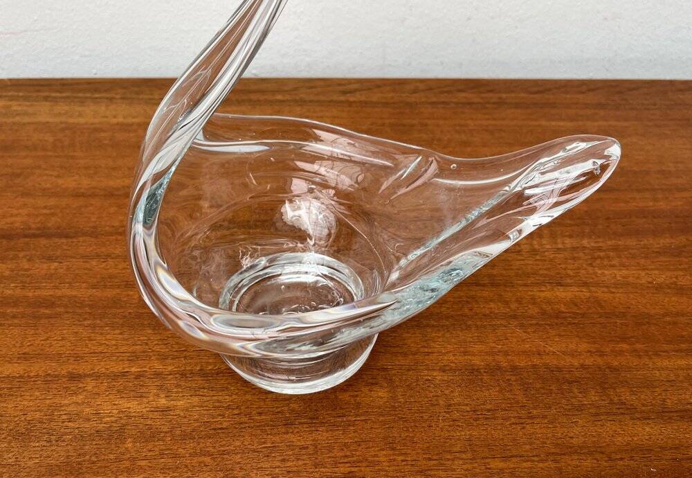 Vintage Glass Swan-Shaped Vase