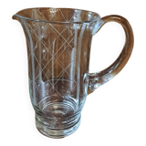 Cut glass pitcher grid 1950s