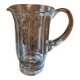 Pichet verre taillé quadrillage années 50
