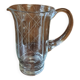 Cut glass pitcher grid 1950s