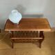 Vintage magazine rack with shelf, Solid cherry wood side table from the 1990s