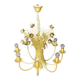 Vintage metal flower chandelier, 1980s
