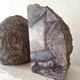 Mineral bookends made of genuine agate stone.