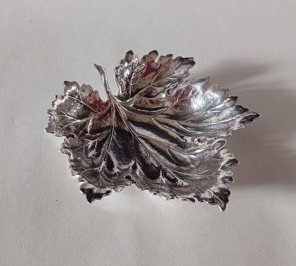 Gianmaria Buccellati Sterling Silver Vine Leaf Dish Italian 925 Silver