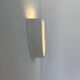 Vintage half-circle wall lamp, white lacquered metal and opaline glass, France 1970
