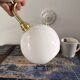 Pair of vintage white opaline wall lights