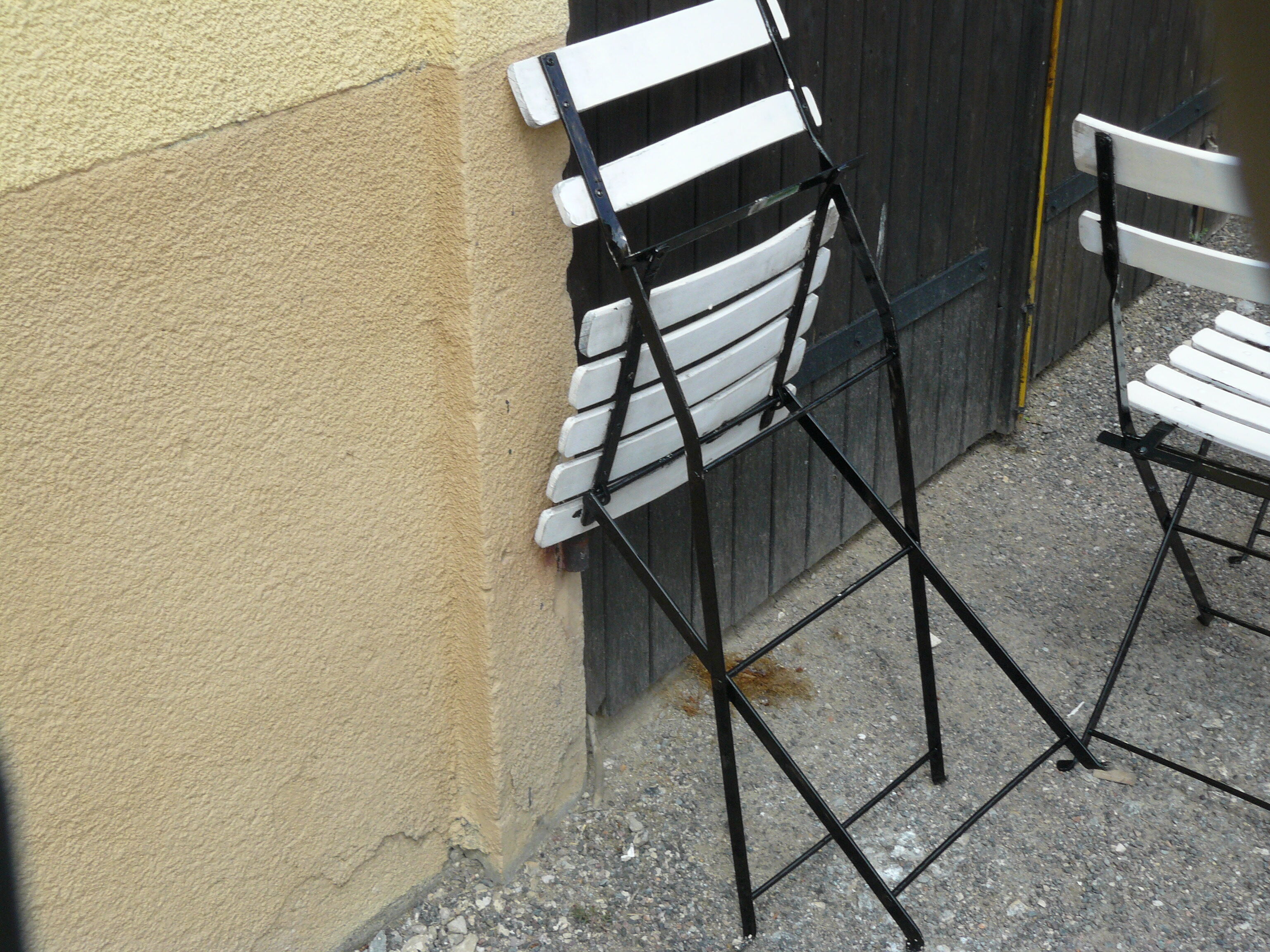 Set of four folding garden chairs