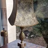 Bronze and marble pineapple lamp, vintage 1960s/70s.