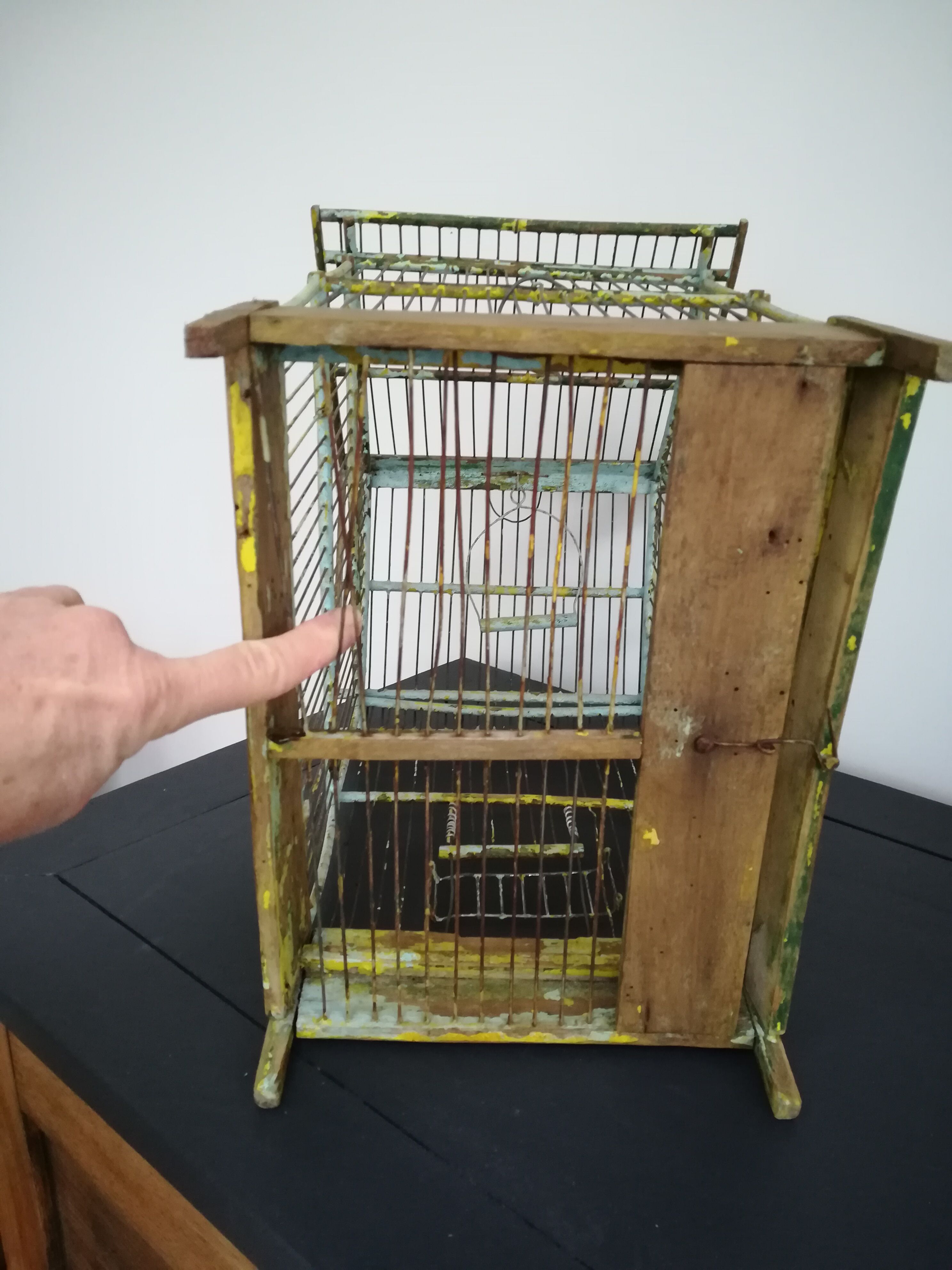 Old wooden birdcage