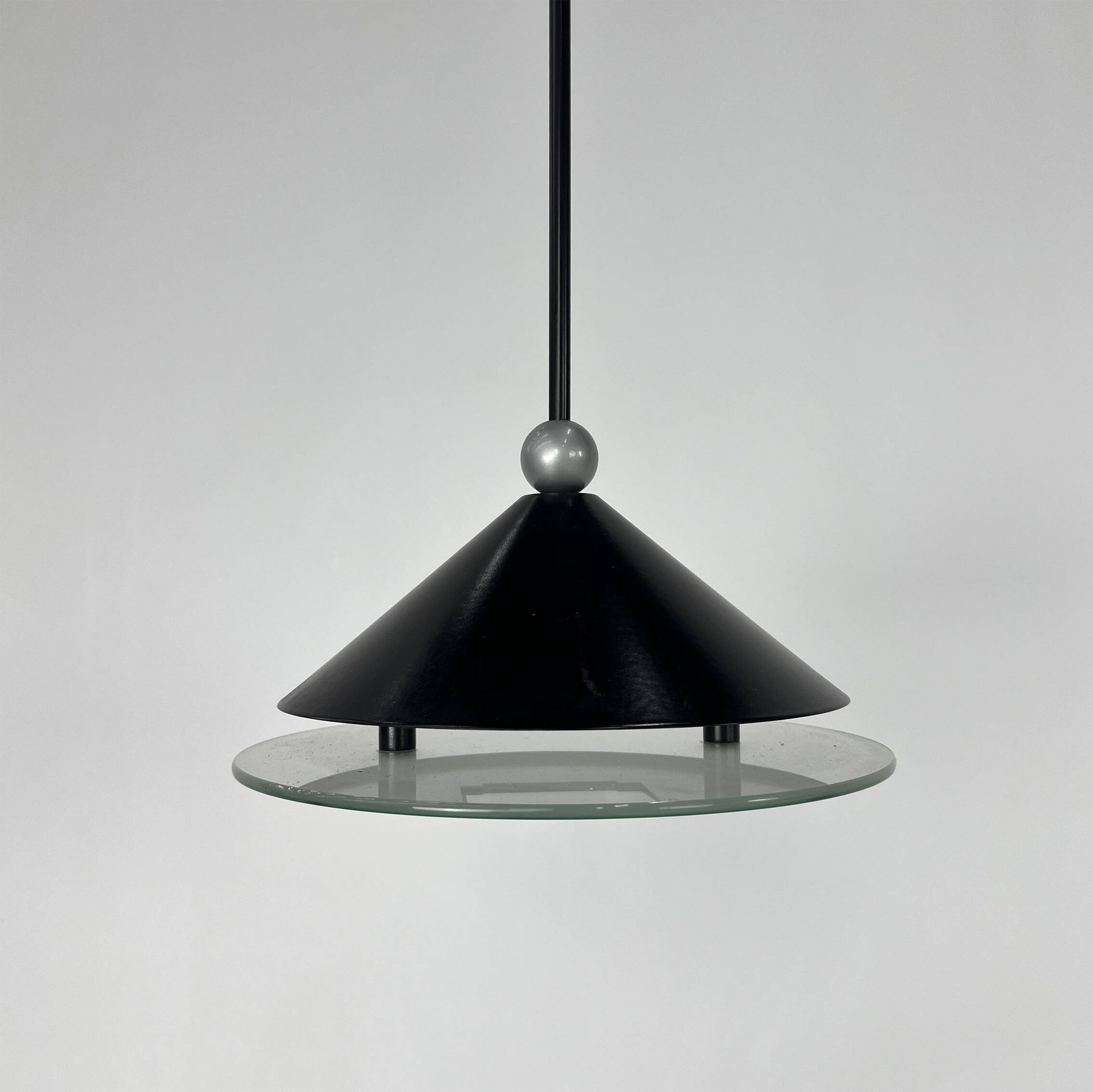 Suspension halogène postmoderne italienne, années 1980