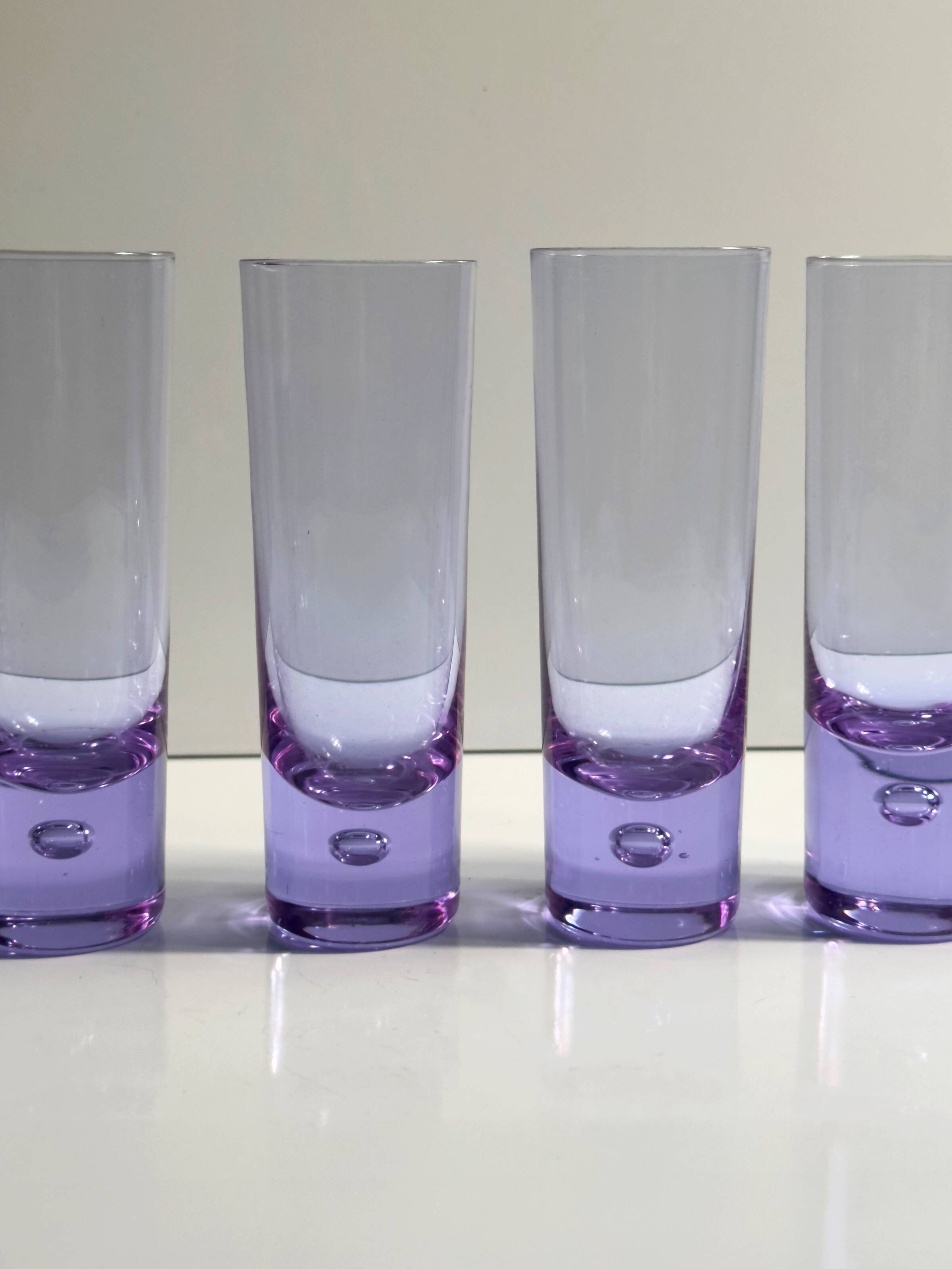 Six verres à long drink en alexandrite de Sergio Asti pour Arnolfo di Cambio - 1970