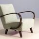 Pair of armchairs H-227, Jindřich Halabala, 1930s, Czechoslovakia