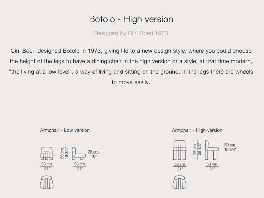 Botolo table chairs by Arflex