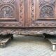 Antique Breton oak cabinet, richly carved