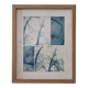Wall-mounted collage cyanotype photograph