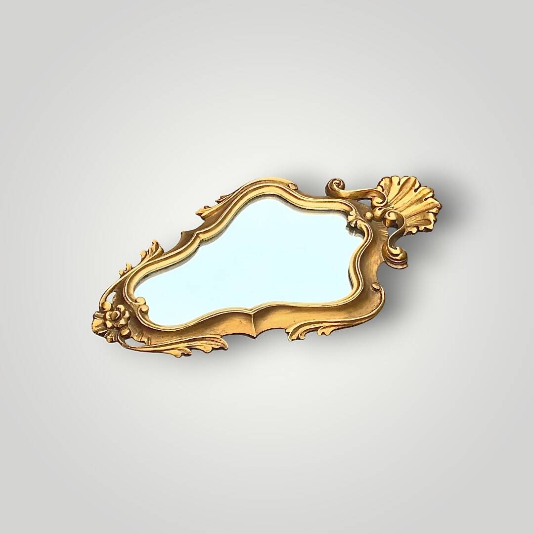 Golden Baroque Resin Wall Mirror – Rococo Style