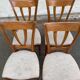 4 solid wood and fabric dining room chairs