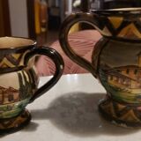2 Lugano earthenware pitchers
