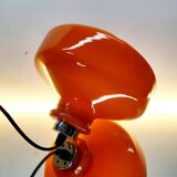 Suspension vintage en verre opalin orange avec finition chromée, années 60