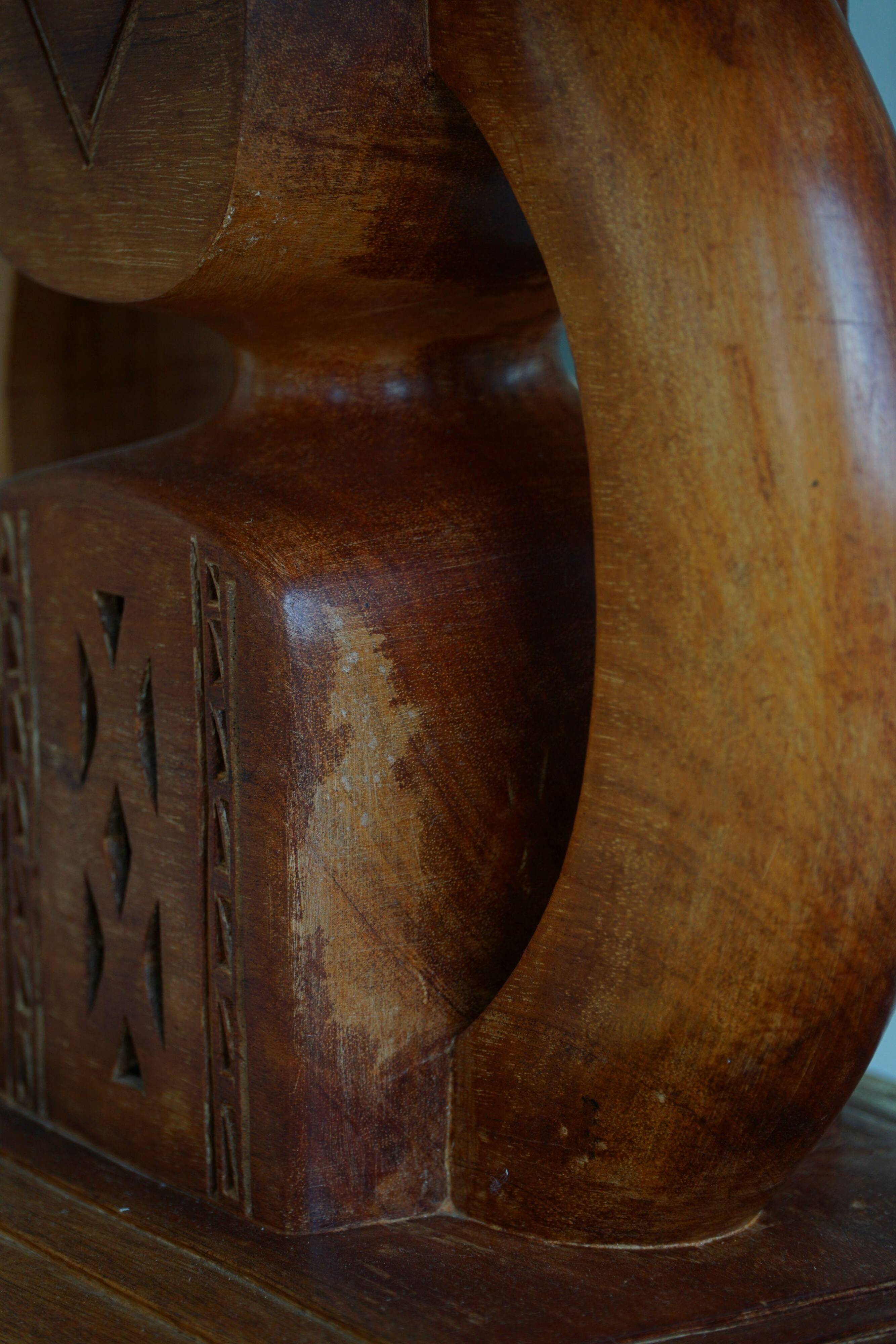 Ashanti stool from West Africa, carved from hardwood, 20th century.