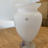 Vase verre depoli