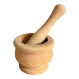 Wooden mortar and pestle