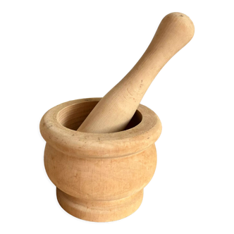 Wooden mortar and pestle