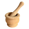 Wooden mortar and pestle