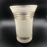 Vintage vase 1960 white and gold granite glass