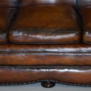 Restored vintage leather sofa from a gentleman's Victorian club.