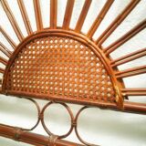 Vintage headboard in rattan and caning