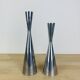 2 aluminum diabolo candle holders by Erika Pekkari for Ikea