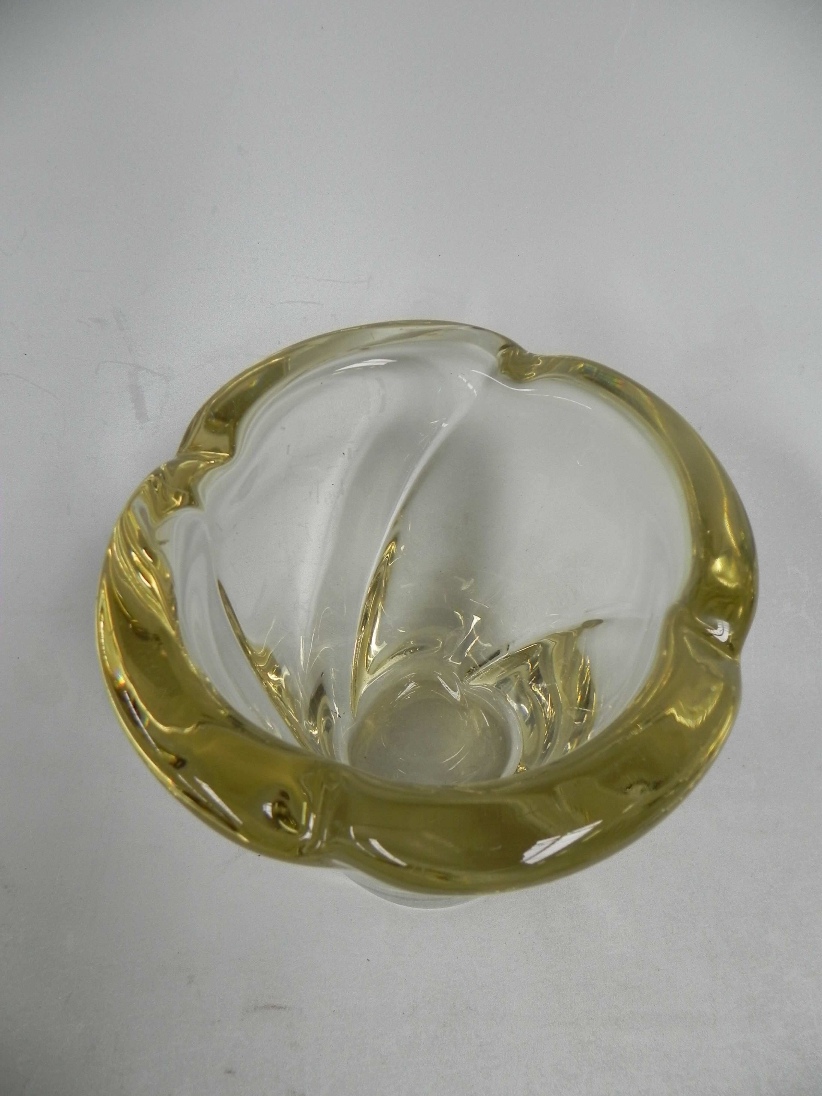 Vintage vase of thick glass Daum Nancy
