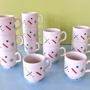 Set of 12 Postmodern Memphis cups by Royal Mosa Maastricht, The Netherlands