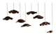 Average suspension flat wavy leaf in smooth teak flower D:40