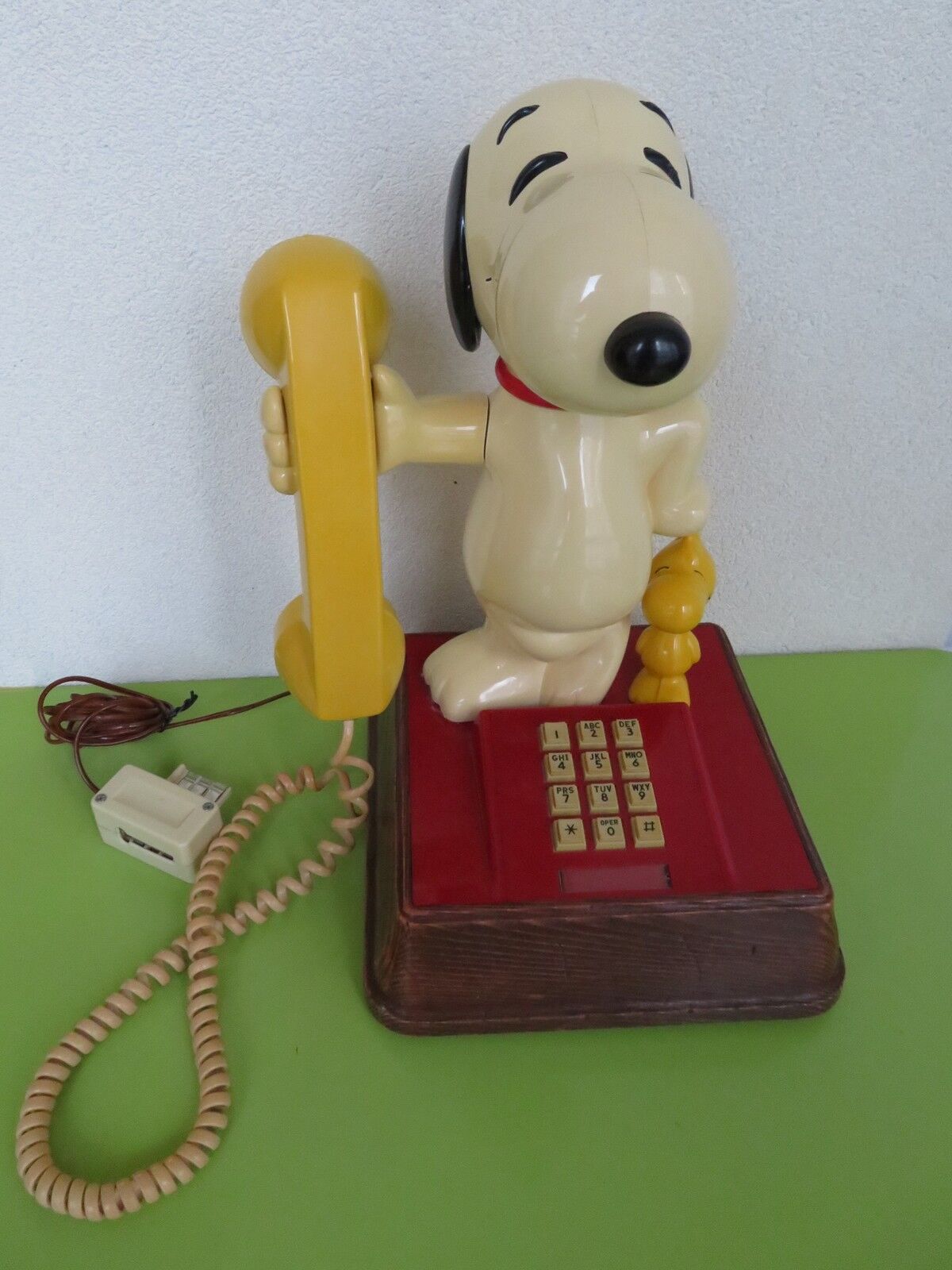 Landline Phone Snoopy & Woodstock Peanuts Vintage Rotating Head 80s