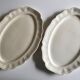 Sarreguemines ivory dish with oval godrons 38cm