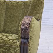 1950s, Danish relax chair, furniture velour, oak wood.