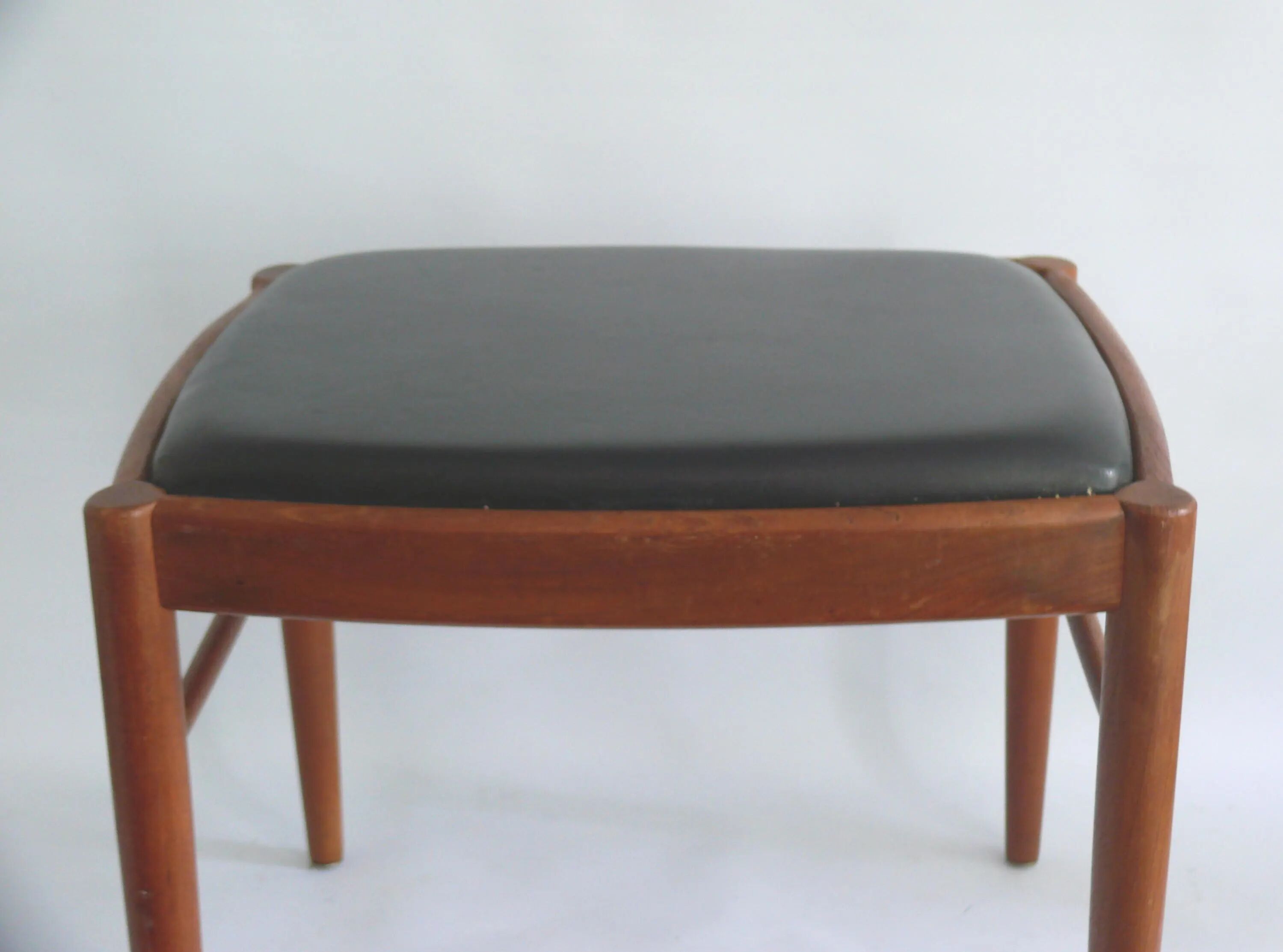 Ottoman - Stool, Teak - Artificial Leather, H.W. Klein for Bramin, Denmark - 1960s