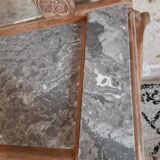 Pretty Art Deco hairdresser in marble and carved wood