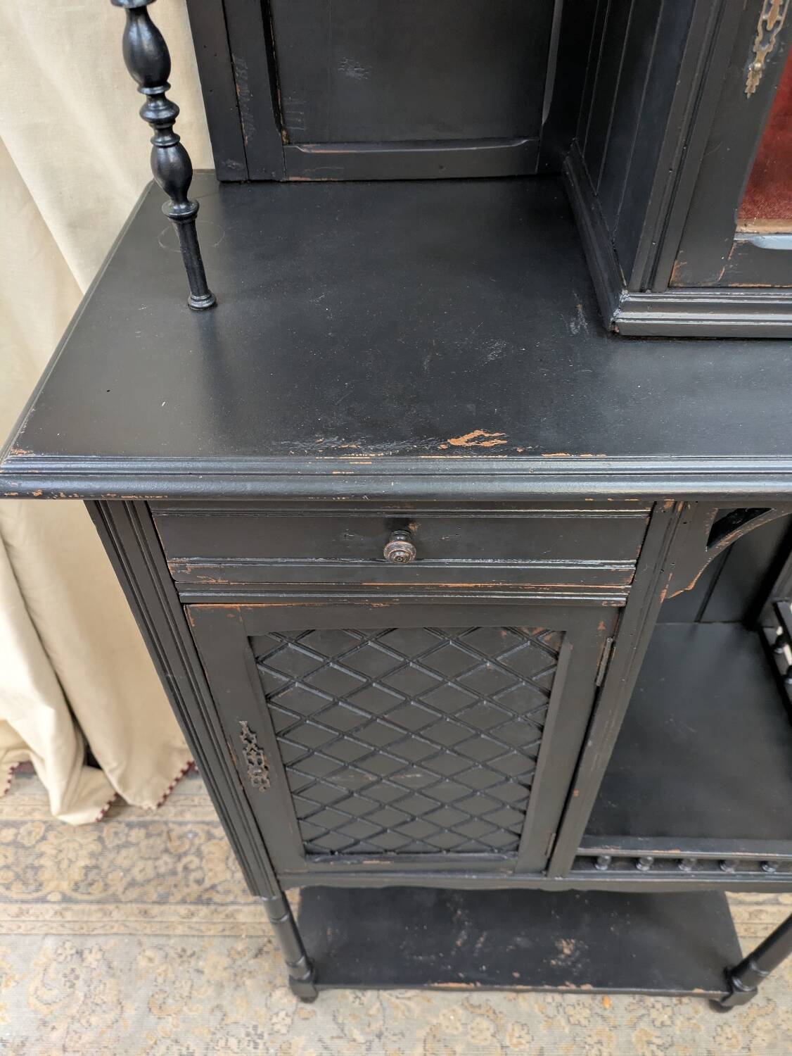 Black antique shelf