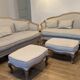 2 high-end Louis XV benches with poufs